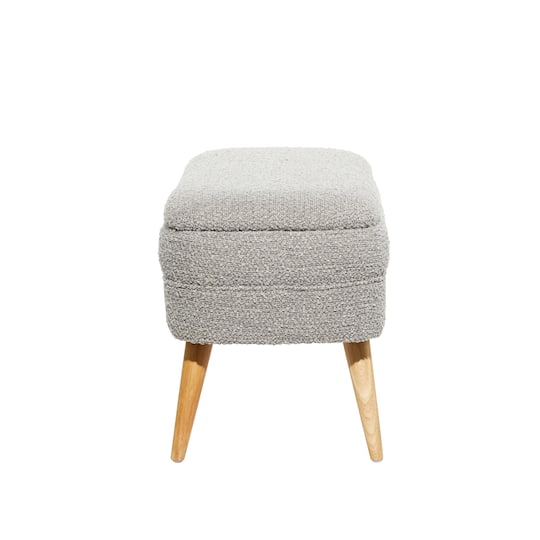 40" Contemporary Polyester & Wood Storage Bench